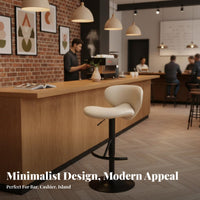 Modern Design Adjustable Swivel Stool with Backrest Ergonomic Back Support Adjustable Pedestal Pubtool Built-in Footrest Bar Furniture Upholstered Seat for Homeowners, Business Owners, Adults, Kitchen Island, Reception Desk, Restaurant, Dining Room