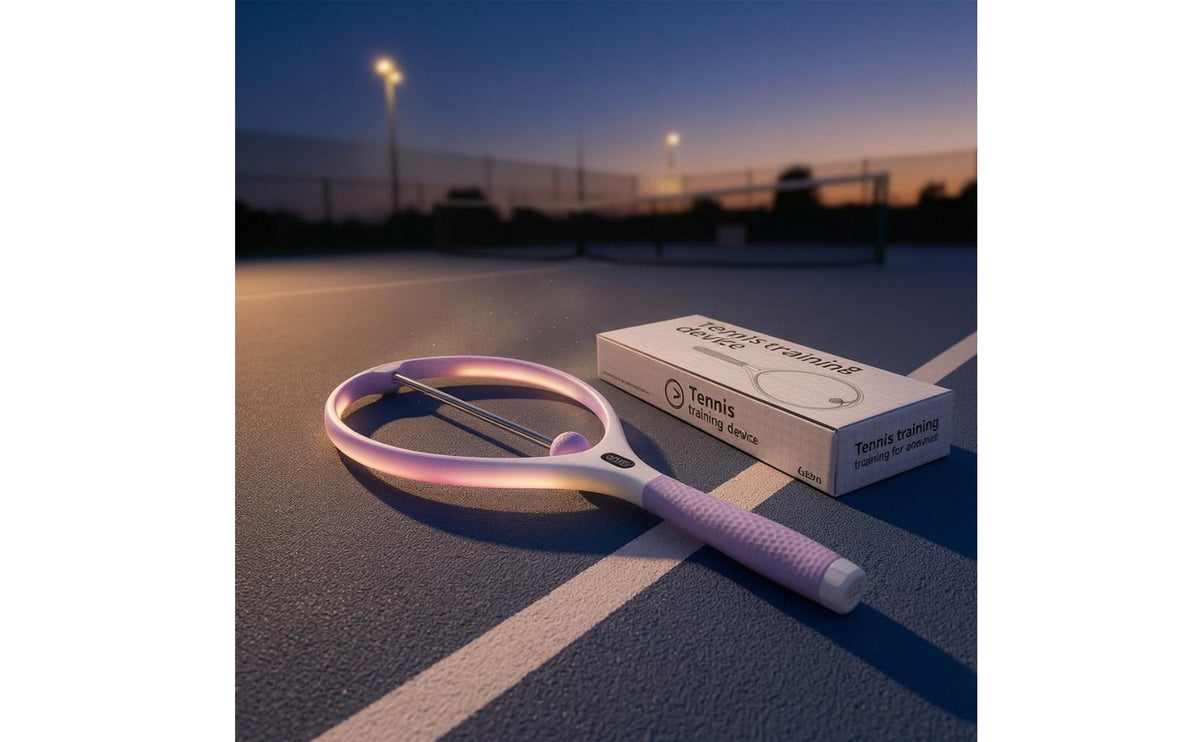 Rainbow Light Tennis Swing Practice Aid Open Frame Digital Swing Practice Aid Textured Handle Tennis Training Aid Improved Control for Solo Practice