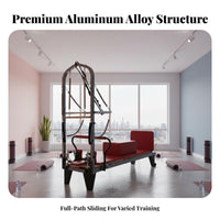 Luxury Reformer Combo Aluminum Alloy Frame Pilates Reformer Bed Includes All Accessories Pilates Posture Alignment Bed for Experts, Gym, Recovery