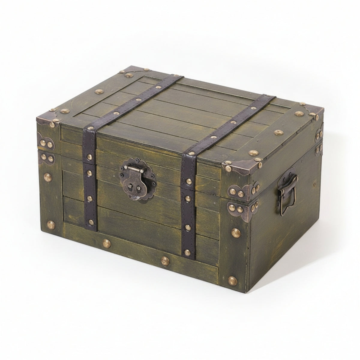Vintage Wooden Chest with Lock Secure Wooden Storage Chest with Hinged Lid Classic Keepsake Box  for Dresser