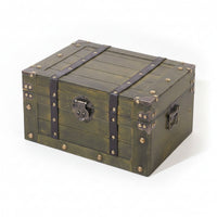 Vintage Wooden Chest with Lock Secure Wooden Storage Chest with Hinged Lid Classic Keepsake Box  for Dresser