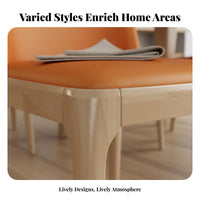 Upholstered Wooden Chair Solid Wood Frame Keyhole Back Dining Chair Unique Rear Design Household Furniture for Adults, Kitchen, Hotel, Living Room