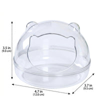Clear Iridescent Hamster Sand Bath and Hamster Dig Box, Removable Base Hamster Bath, Portable Intermediate House for Syrian Hamsters and Gerbils