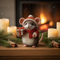 Lightweight Holiday Mouse Decoration Stocking Stuffer Gift Holiday Mouse Doll Cute Design for Holiday Decor, Tabletop Display