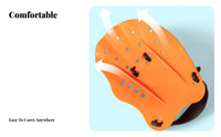 2 Pieces Increases Arm Strength Swimming Hand Paddles Soft Silicone Straps Webbed Hand Flippers Curved Design for Children, Swimmers