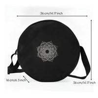 Floral Mandala Print Stretch Wheel Backpack Black Round Backpack