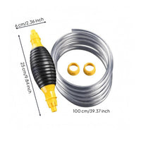 Ribbed Bulb Manual Siphon Pump Kit Yellow Couplers Fuel Transfer Pump Kit