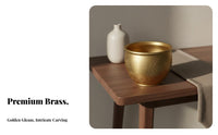 Brass Treasure Basin Auspicious Engravings Brass Treasure Bowl Feng Shui Wealth Bowl Fine Workmanship Feng Shui Wealth Pot