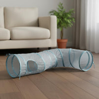 S-Shaped Cat Tunnel Space Saving Foldable Pet Tunnel Portable for Kittens