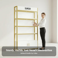 Cosmetic Display Cabinet Large Capacity Beauty Product Display Rack Thickened Panels Salon Storage Cabinet for Boutique Owners, Barbershop