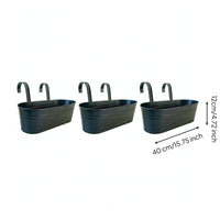 3 Pieces Railing Planter Space Saving Hanging Planter Rectangular Plant Holder for Gardeners, Patio