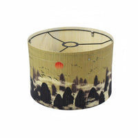 Decorative Bamboo Lampshade Elegant Design Bamboo Lamp Shade Easy to Install Chinese Landscape Print Shade Fade Resistant for Hotel Lobby