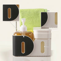 Countertop Sink Organizer with Pump Space-Saving Soap Dispenser with Towel Bar for Bathroom