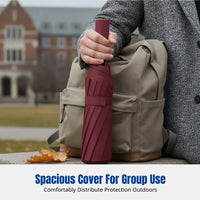 Automatic Sun and Rain Umbrella, Thickened Windproof Folding, Black Coating, Large Coverage, Durable for School and Travel
