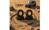 4 Pieces RC Crawler Wheel and Tire Set 1/30 Scale RC Crawler Tires with Brass Hubs Wheel and Tire Set All-Terrain Wheels Deep