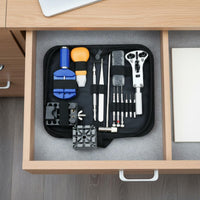 15 Pieces Multifunctional Watch Repair Kit Portable 15 Piece Watch Repair Tool Kit Easy to Use for Hobbyists