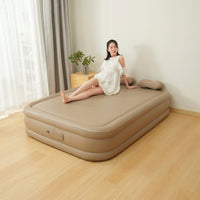 Inflatable Mattress with Built-in Electric Pump for Adults, Elevated Air Bed and Camping Mattress, Double Guest Bed with Storage Bag, 40cm High