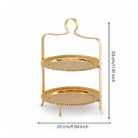 2-Tier Dessert Stand Simple to Clean Cupcake Display 2-Tier Cake Stand Reflective for Cafes