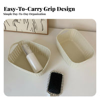 WovenDesign Plastic Basket Hollow Design Handled Tote Basket Long-Lasting