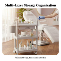 Mobile Instrument Stand Multi-Tier Storage Salon Rolling Stand Esthetician Trolley Cart Effortless Mobility for Ink Work Artists