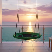 Segmented Panel Bird Nest Swing Padded Rim Round Nest Swing Loop Hangers Outdoor Play Gear Suspended