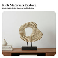 Wabi-Sabi Aesthetic interconnected Rings decoration Modern Design Ring-Shaped Figurine Geometric Form desktop Sculpture Elegant Accent for Interior Designers, Office Workers, Study Room, shelving unit, TV Cabinet, on a Shelf