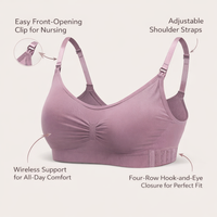 Nursing Bras for Breastfeeding with Front Clasp Opening, Wire-Style Maternity for Postpartum and New Moms, Adjustable Seamless Design