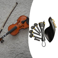 Tailpiece Chinrest Pegs String Instrument Support Pin Set Carved Violin Peg Set Rich Resonance Violin Accessory Kit for Instrument Making