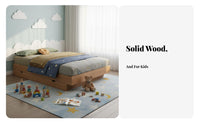 Space-Saving Design Solid Wood Kids Storage Bed No Box Coil Needed Kids Bed Frame with Storage Low Profile children's Furniture Anti-Collision Base for Toddlers, Parents, Bedroom, Small Apartment, Home
