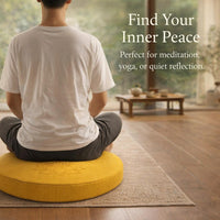 Round Meditation Cushion, Linen Prayer Mat, EPE Filling, Neo-classical, for Worship & Relaxation
