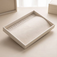 Rectangular Jewelry Tray with Hooks Shallow Necklace Display Tray Soft Necklace Organizer Box with Hooks Elegant for Dresser