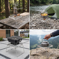 Portable 304 Stainless Steel Camping Stove Rack Folding BBQ Grill Pot Stand Mini Gas Stove Support