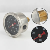 Long-Lasting Fuel Pressure Gauge Metal-Bodied Analog Fuel Gauge Easy-to-Read Accurate for Mechanics, Car Tuners, Engine Bays