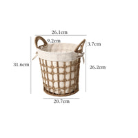 Rope Basket with Liner Handwoven Rope Basket Sturdy Woven Storage Bin with Handles for Bedroom