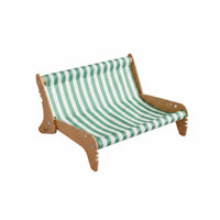Slanted Backrest Pet Lounge Bed Raised Side Supports Sling Pet Bed Round Cutouts Wooden Feline Sofa Open Legs for Cats, Small Dogs, Indoor