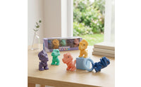 5 Pieces Textured Dinosaur Figure Soft Baby Dinosaur Toy Easy-to-Grip Sensory for Babies, Nursery, Bath Time