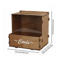 Wooden Wedding Card Box Slotted Top Wedding Card Box Decorative Organizer
