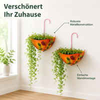Metal Flower Hanger, Hanging Flower Pots for Wall Decor, Geometric Hanging Planter for Balcony & Garden, 3 Pieces