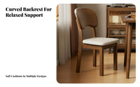 Comfortable Solid Wood Dining Chair Ergonomic Design Walnut Finish Dining Chair Easy to Clean Anti-Scratch Legs for Restaurant Owners, Homeowners, Interior Designers, Cafe, Study Room, Home Office