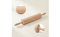 Wooden Rolling Pin Premium Pastry Roller Solid for Kitchen