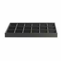 Raised Edge Black PU Leather Jewelry Display Tray Shallow Design Black Jewelry Display Tray Space Saving Easy to Clean