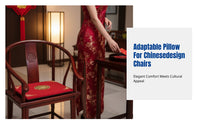 New Chinese Style Embroidered Sofa Seat Pad for Rosewood, Dining, and Classic Chairs