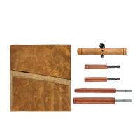 Portable Manual Auger with T-Handle Compact Bushcraft Auger with Leather Sheath Outdoor Scotch Eye Wood Drill Heavy-Duty for Survivalists, Campers, Woodworkers, Camping, Woodworking