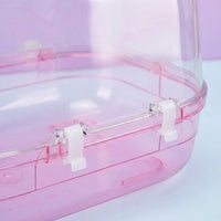 Transparent Hamster Sand Bath with Swinging Door, Large Acrylic Hamster Bath for Chinchillas, 29x18cm Sand-resistant Small Animal Bathtub Container