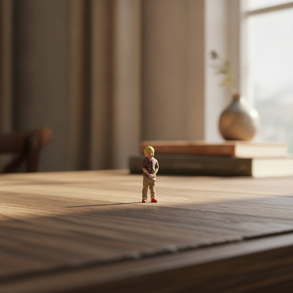 Boy Figurine Realistic Diorama Figure True-to-Life Standing Figure for Tabletop Display
