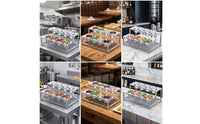 8-Compartment Condiment Organizer Stainless Steel Condiment Rack with Cups Double-Layer Sauce Holder for Restaurants, Buffets, Buffet Lines, Kitchens