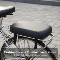 Soft & Comfortable Cycle Rear Seat Cushion High-Density Foam Universal Bike Rear Saddle Easy Installation for Children, Commuting, Cycling