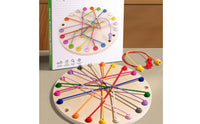 Rope Untangling Puzzle Brain-Teasing Rope Puzzle with Cords Untangling Game Colorful Toy Natural Wood for Children, Playroom