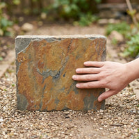 Irregular Stepping Stones Garden, Multi-Color Stone Slabs for Garden Pathways, Weather Resistant Outdoor Paving, Slip Resistant Lawn Stepping Stones