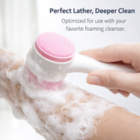 Double Sided Facial Cleansing Brush, Manual Face Cleaning for Women, Exfoliating for Makeup Removal, Non Electric Exfoliation, 1